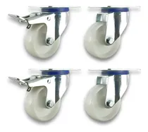 Comprar Ruedas Giratorias De Nylon 100mm X4u. 2 Con Freno