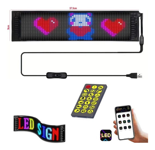 Letrero Led Flexible Mod 2024 Ojos En Parabrisas Camion