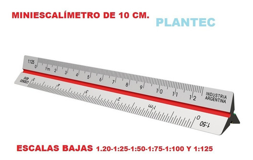 Miniescalímetro Plantec De 10 Cm 6 Escalas Bajas Técnico