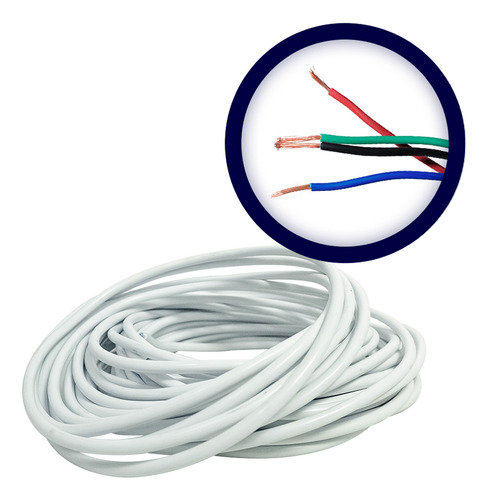 Cabo Flexível Pp Extensão 4x2,5mm Rolo Com 10 Metros Branco