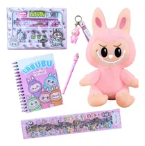Comprar Set Labubu Peluche Papelería Kawaii Libreta Stickers Escolar