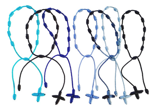 Decenarios Pulseras Hilo Cruz Recuerdo Bautizo Paq 100 Pzas
