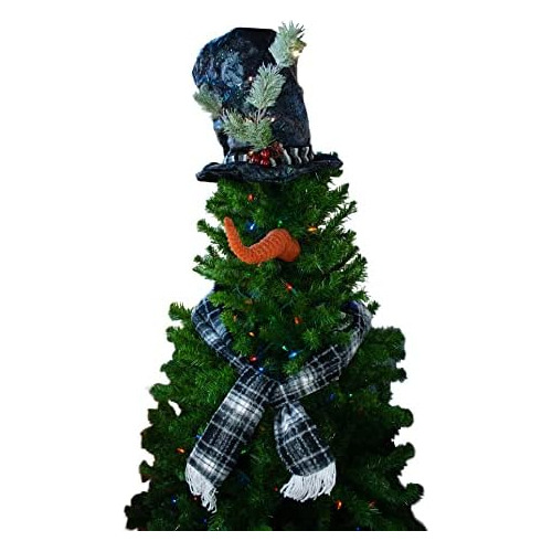 Frosty Snowman Tree Topper Set With Led Feature To Deco...