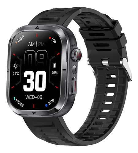 Silicone Preto - Relógio Inteligente Gloryfit Mk86 Bluetooth