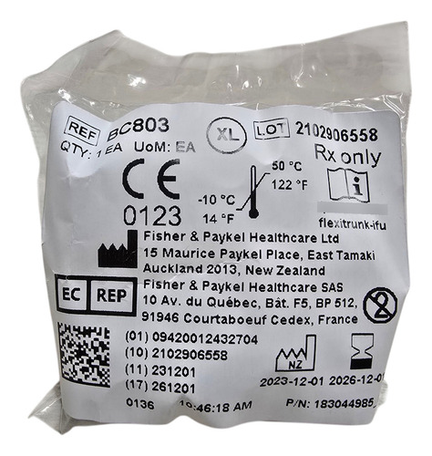 Mascarilla Nasal Infantil P/cpap Extra Grande F&p Bc803-10