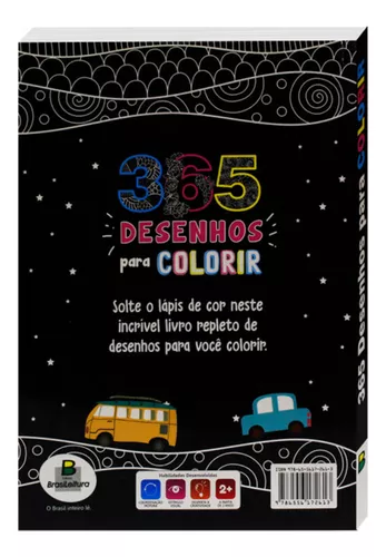 Livro 365 Desenhos Para Colorir Brasileitura Crianças Filhos