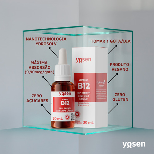 Metilcobalamina B12 Yosen Concentrada Líquida Em Gotas 30ml