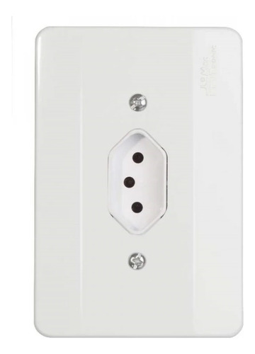 Tomada 2p T 20a 250v Com Placa Vertical Mec-tronic 2 Unidade Cor Branco