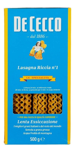 3 Pza Pasta De Cecco Lasagna Larga Sémola 500 G