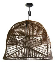 Comprar Lampara Colgante Jaula Campana Hilo\u002Fyute\u002Fkraft 50cm Premium Estructura Marrón Camel
