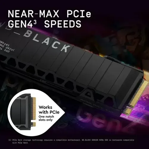Ssd M.2 Nvme 1tb Sn850x Western Digital Wd Black Pcie Gen4 Com