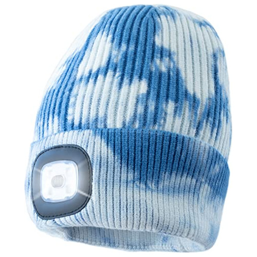 Beanie With Light, Warm Knit Hat For Winter Safety, Uni...