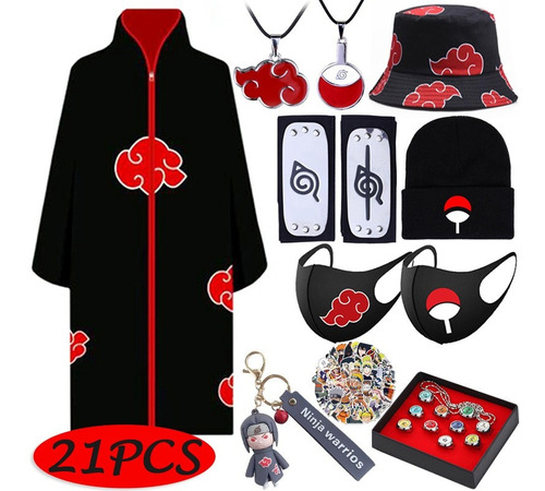 Naruto Akatsuki Uchiha Itachi - Kit De Ropa De Bata Cos De 2