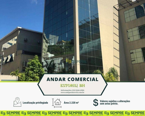 Imagem 1 de 30 de Andar Corporativo Para Alugar, 2.220 M² E 82 Vagas - Estoril - Belo Horizonte/mg - Ac0058