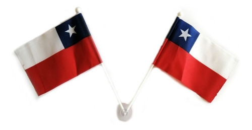 Pack 12 Banderas De Chile Doble Con Ventosa