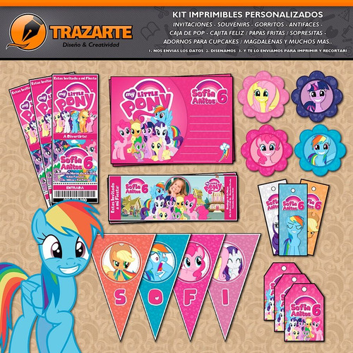 Kit Imprimible My Little Pony Personalizado Candy Bar 