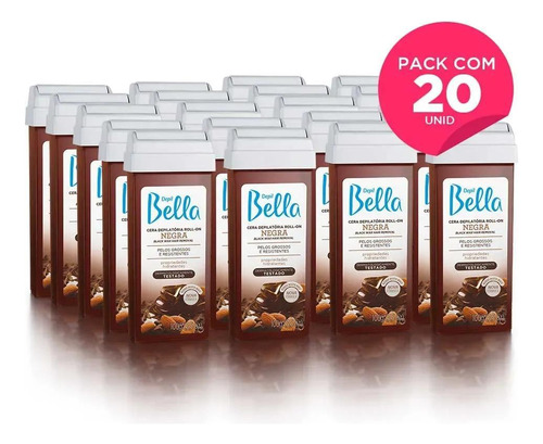 Efil Cera Depilatória Roll-on Depil Bella 100g Negra 20 Uni