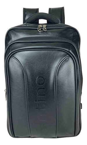 Mochila Executiva Notebook Couro Ecológico Santino San200u01 Cor Preta