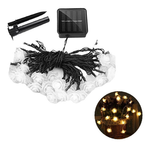 Luces Solares Rosas Led 6m - Guirnalda Exterior Cascada - Of