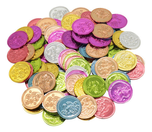 Monedas De Plástico, Monedas Doradas De Colores, Navideñas,