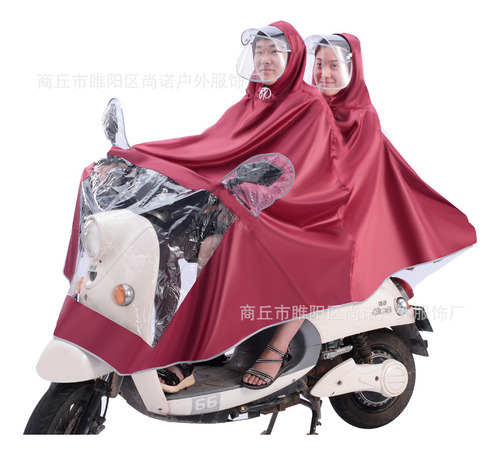 Doble Capa Con Capucha Moto Paseo Impermeable Hombres Mujere