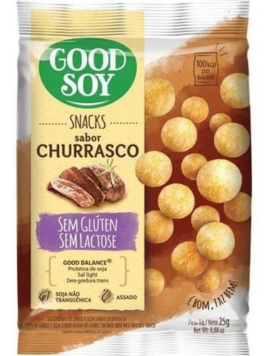 Snacks De Soja Goodsoy Sabor Churrasco 25g Caixa 20 Un