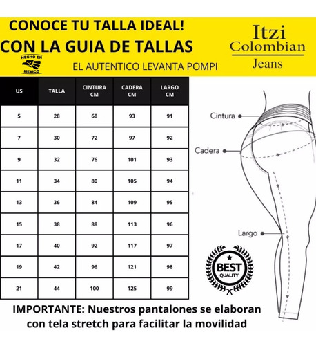 Pantalon Mezclilla Dama Corte Colombiano Talla Extra Es-46
