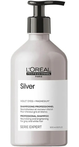 Shampoo Para Cabello Con Canas Y Gris Loreal Silver 500ml