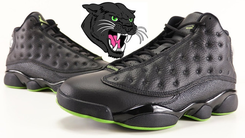 jordan 13 negro con verde