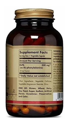 Solgar - Dlpa 500 Mg, 100 Capsulas Vegetales