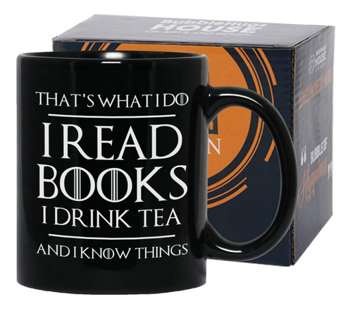 Book Lover - Taza De Cafe De 11 Onzas, Color Negro, Para Lee