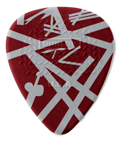 Kit de 6 palhetas Dunlop Evh Shark Guitarra Max-grip Evhp07 Cor Vermelho/Branco Tamanho 0.60 mm