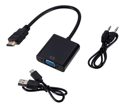 Adaptador Conversor Convertidor Hdmi A Vga Audio Aux 1080p