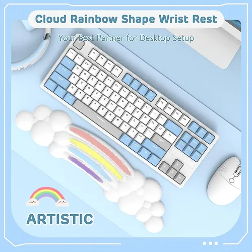 Reposamuñecas Forma De Nube Teclado De Mano Y Soporte ...