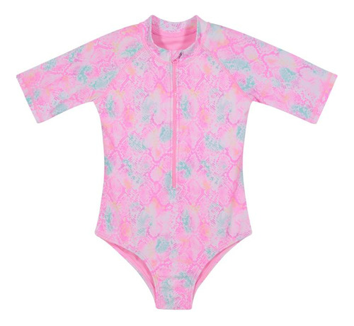 Traje De Baño Niña Entero Uv30+ H2o Wear Rosado M/corta