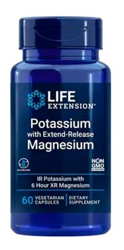 Life Extension: potássio com magnésio, 60 cápsulas vegetais, sabor insípido
