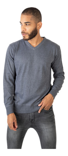 Sweater Hombre Escote V Con Pitucon Tejido Suave Henry Dupre