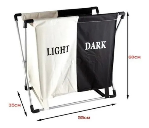 Imagem 3 de 4 de Cesto De Roupa Suja Organizador Dobrável Duplo Lavanderia