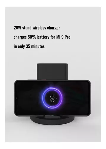 Cargador Inalámbrico Xiaomi Mi 20w Wireless Charging Negro