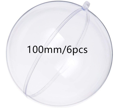 6 Bolas De Acrilico Rellenables Transparente 100 Mm