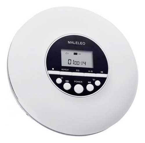 Leitor De Cd Portátil Multifuncional Leve Display Branco