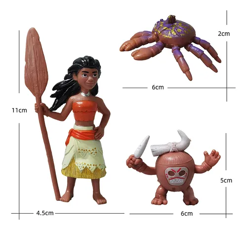Set 10 Figuras Personajes Disney - Película Moana 2 - Maui