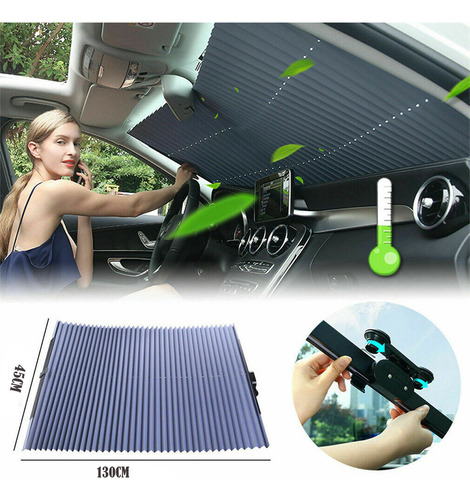 D Retractable Car Windshield Sun Shade Curtain Protecti 9205
