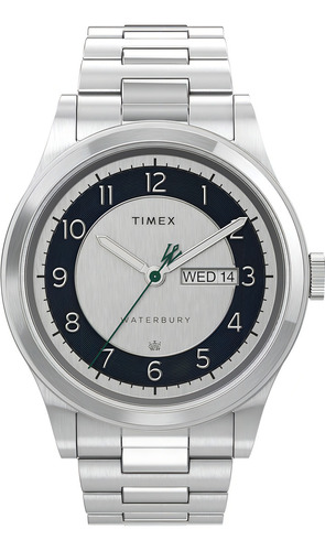 Reloj Timex Waterbury Caballero, Plata, Tw2u99300vt
