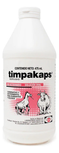 Timpakaps 475 Ml Timpanismo En Ganado Y Equinos