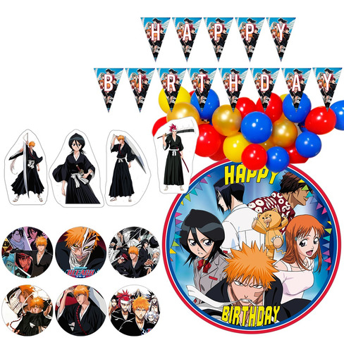 Kit Decoracion Globos Cumpleaños Tematica Bleach