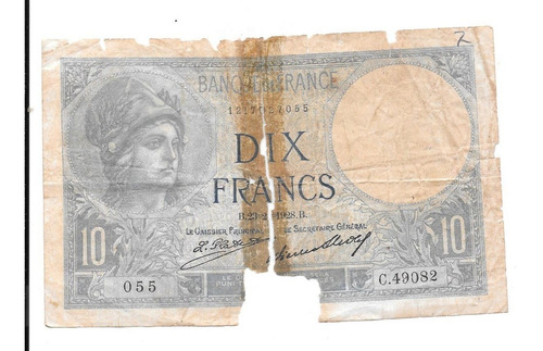 Liquido Billete De Francia.  100 Francos 1928