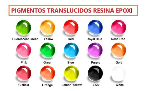 Pigmento Translucido Para Resina Epoxi 4 Colores A Eleccion