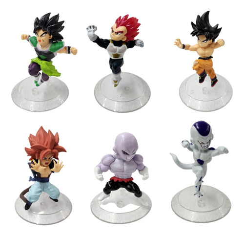 6 Figuras + Base Dragon Ball Goku Juguete De Colección Super