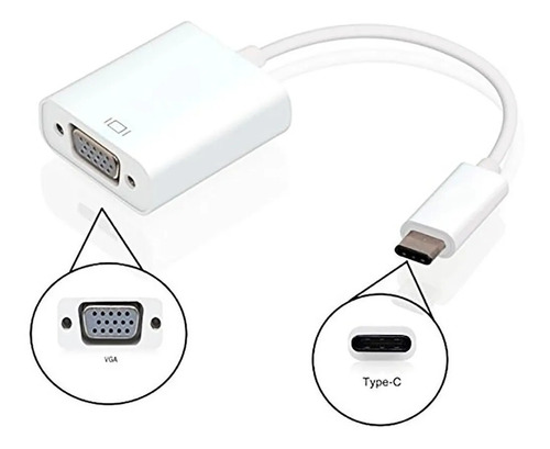 Cable Convertidor Adaptador Tipo C A Vga Hd1080p